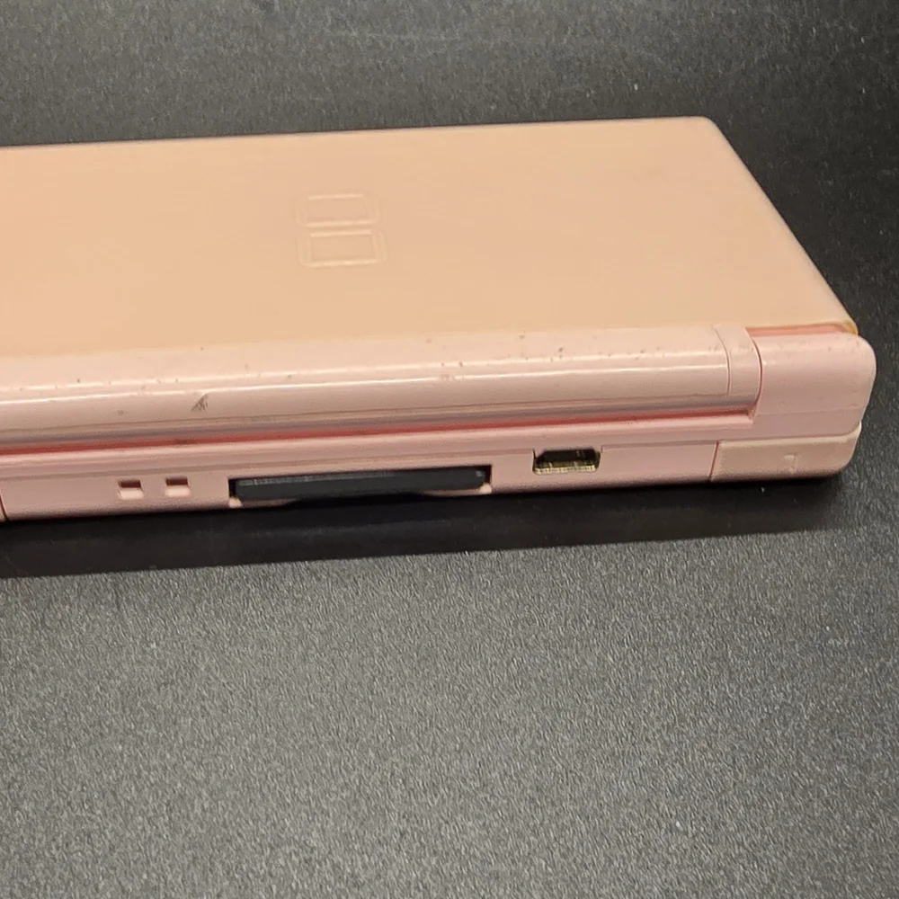 Nintendo DS Lite Metallic Rose GBA W/ Charger stylus Lego Batman & TMNT 2 WORKS!